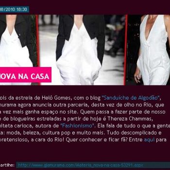 Fashionismo no Glamurama!!