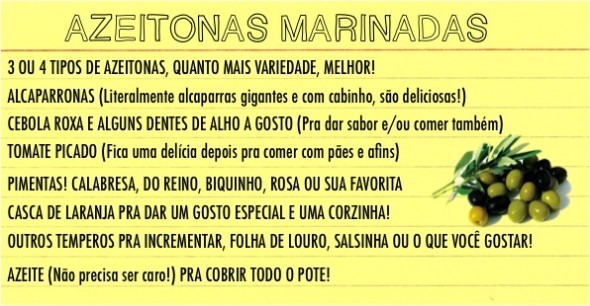 RECEITA AZEITONAS MARINADAS