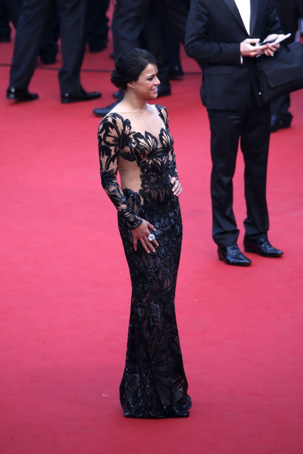 CANNES, FRANCE - MAY 14:  Michelle Rodriguez attends Premiere of "Mad Max: Fury Road" during the 68th annual Cannes Film Festival on May 14, 2015 in Cannes, France.  (Photo by Tristan Fewings/Getty Images)