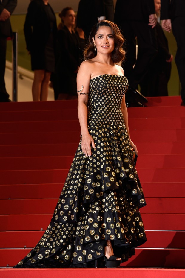 CANNES, FRANCE - MAY 14:  Salma Hayek attends the Premiere of "Il Racconto Dei Racconti" ("Tale Of Tales") during the 68th annual Cannes Film Festival on May 14, 2015 in Cannes, France.  (Photo by Clemens Bilan/Getty Images)