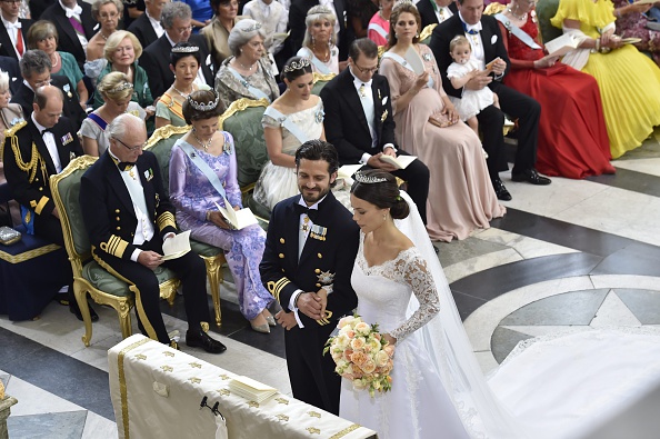 Sofia Hellqvist (R) and Sweden's Prince Carl Philip stand at the alter during their wedding ceremony at the Royal Chapel in Stockholm Palace on June 13, 2015. AFP PHOTO / TT NEWS AGENCY /  JONAS EKSTRÖMER  SWEDEN OUT        (Photo credit should read JONAS EKSTROMER/AFP/Getty Images)