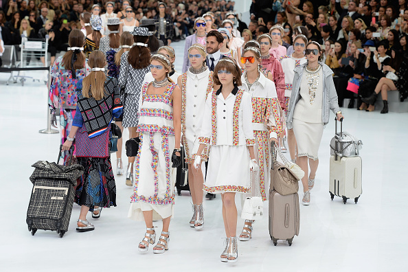 PARIS, FRANCE - OCTOBER 06:  Models walk the runway during the Chanel show as part of the Paris Fashion Week Womenswear Spring/Summer 2016 on October 6, 2015 in Paris, France.  (Photo by Dominique Charriau/WireImage)