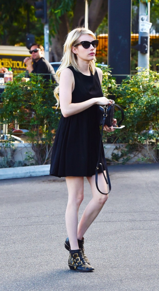 emma-roberts-in-black-mini-dress-out-in-los-angeles-november-2015_4