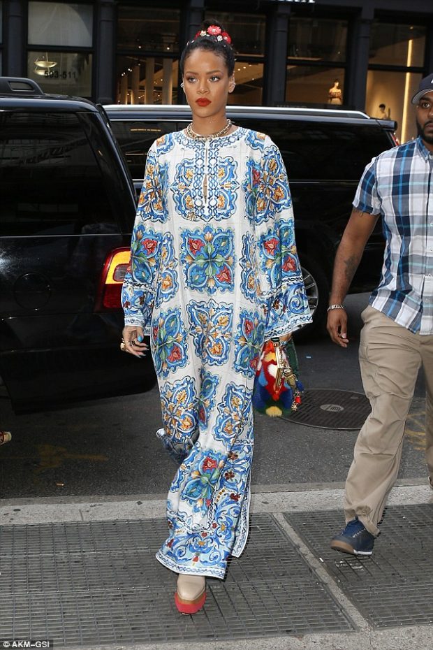 rihanna floral dress