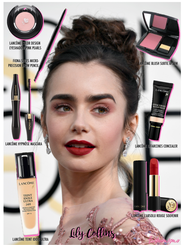 golden-globe-2017-makeup-lily-collins