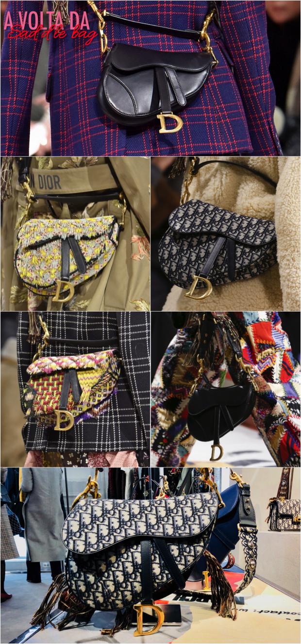 Foto: A reedição da Saddle Bag da Dior foi vista nos dois últimos desfile  de prêt-à-porter da marca. O novo modelo chega ao Brasil neste 19 de julho  de 2018 - Purepeople