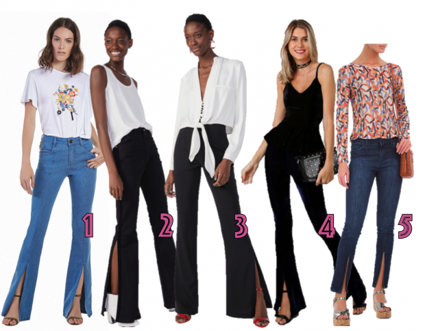 calça com fenda lateral