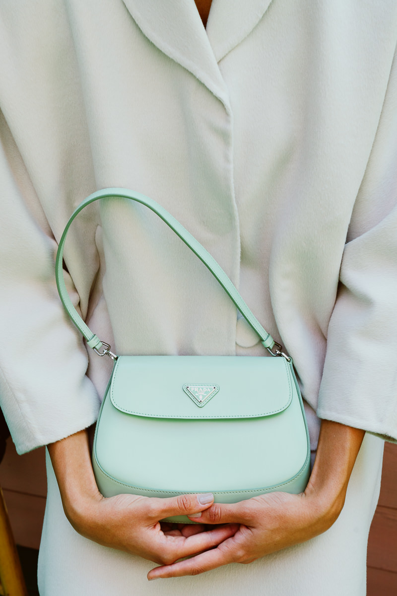 prada white cleo bolsa